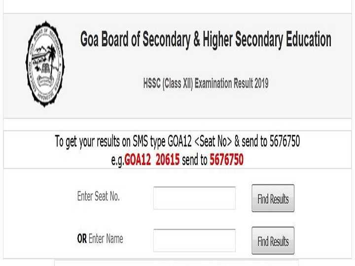 Goa Board Class 12th Result 2019 Declared 89.59 PASS GBSHSE official website ghshse.gov.in is down Direct link to check HSSC results 2019 Goa Board Class 12th Result 2019 Declared: 89.59% PASS! GBSHSE’s official website down; Direct link here