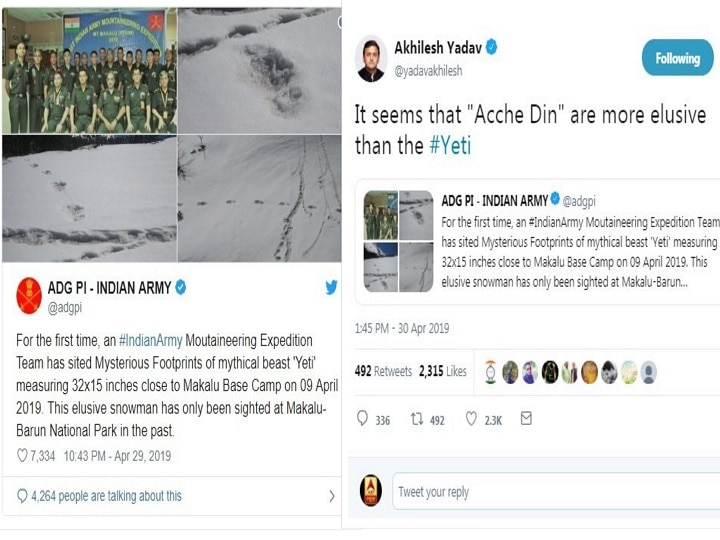 On Indian Army's Yeti trace claim, here is how Twitter is reacting On Indian Army's 'Yeti' trace claim, here is how Twitter is reacting