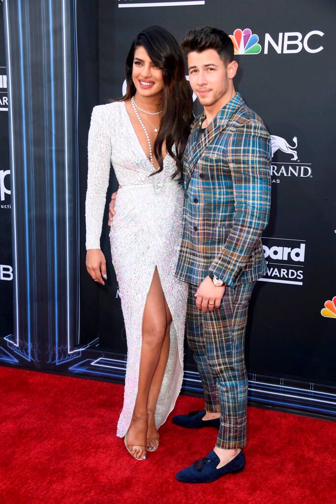 The diva later posed on the red carpet with hubby Nick Jonas