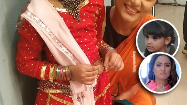 'Naagin 3' child artist Aleena Lambe aka 'Taamsi' posing with 'Komolika' Hina Khan is too cute! When little Taamsi of 'Naagin 3' met the Komolika of 'Kasautii Zindagii Kay'! Aleena Lambe & Hina Khan pose cutely on the same sets!