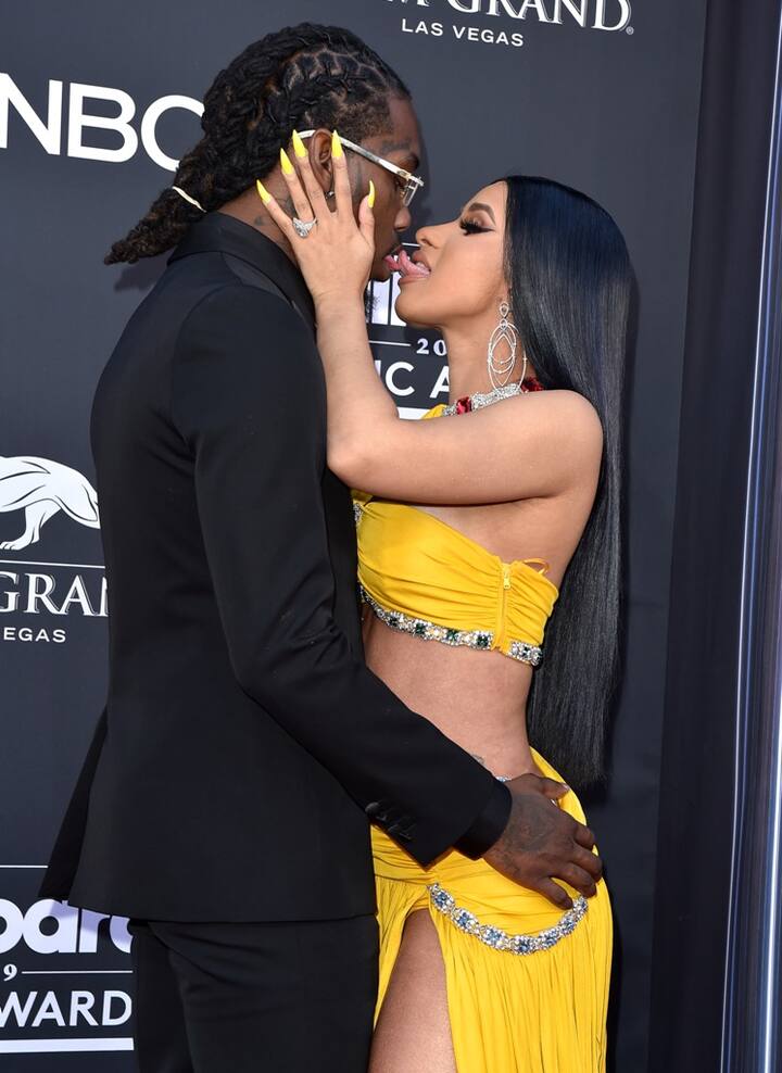 It appears that could be their signature move because the lovebirds did essentially the same PDA moment at the Grammys.