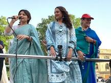 PICTURES: Actor Sonakshi Sinha Campaigns For Mother Poonam Sinha Along With Dimple Yadav