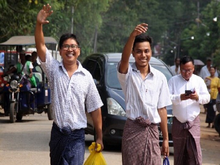 Jailed Reuters journalists Kyaw Soe Oo, Wa Lone, freed from prison in Myanmar Jailed Reuters journalists freed from prison in Myanmar