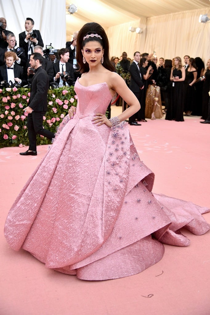 The reigning queen of Bollywood wore a custom Zac Posen dress for the “Camp: Notes on Fashion” theme at Monday’s event.[Pic credit: Getty] 