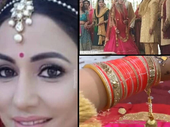 Hina Khan turns a newlywed bride for Arjiti Singh's 'Raanjhana' music video with Priyank Sharma, flaunts her chooda Hina Khan's pics as a newlywed bride go viral, actress flaunts her 'chooda' during shoot of 'Raanjhana'