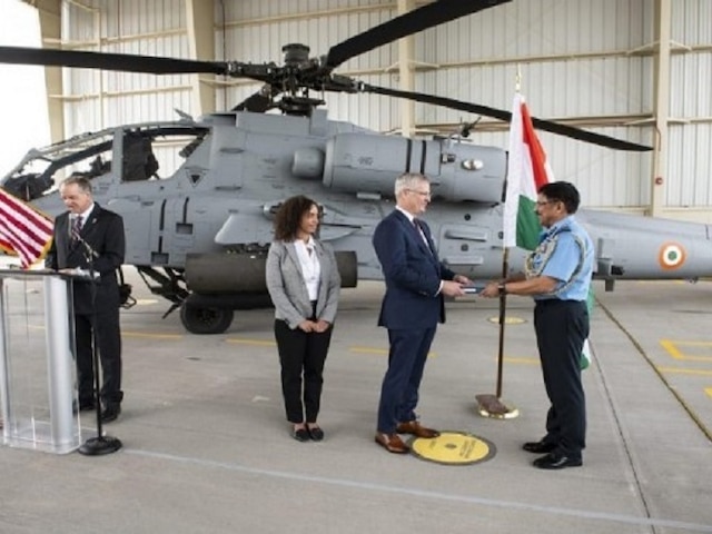 Major boost to India's Air strike prowess as IAF gets first Apache Guardian attack helicopter in US Indian Air Force gets first Apache Guardian attack helicopter in US