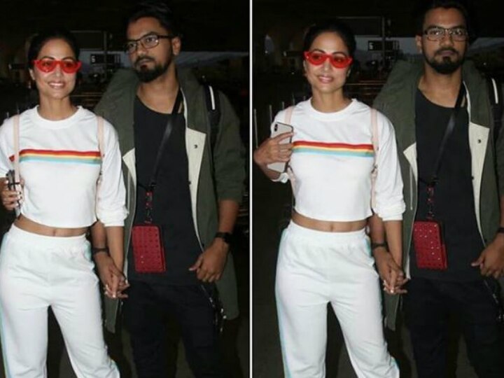 'Kasautii Zindagii Kay' actress Hina Khan aka Komolika & boyfriend Rocky Jaiswal snapped at Mumbai Airport as they leave to attend 'Cannes Film Festival 2019'! SEE PICS! PICS: 'Kasautii...' actress Hina Khan & beau Rocky Jaiswal get snapped at Airport as they leave for Cannes!