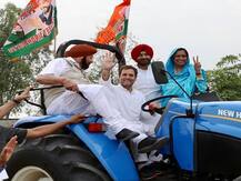 PICTURES: In Punjab, Rahul Gandhi Drives Tractor With CM Captain Amarinder Singh