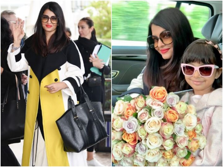 Bollywood: In Pics: Aishwarya Rai leaves for Delhi with daughter Aaradhya  to meet French President