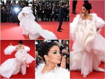 Cannes 2019: After dazzling in GOLD, Aishwarya Rai Bachchan is a VISION IN WHITE in a ruffled gown in her second RED CARPET appearance!
