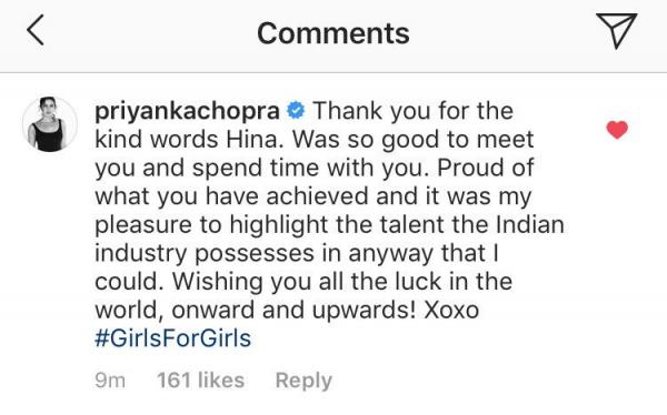 Cannes 2019: Priyanka Chopra reacts to Hina Khan's emotional post, says she is proud of her achievements!