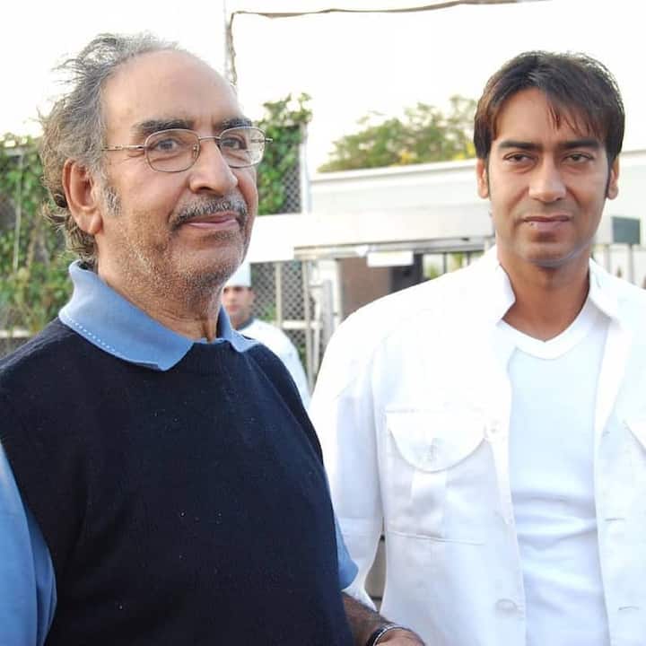 Ajay Devgn with his late father a few years ago
