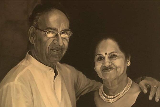 Late Veeru Devgan with wife Veena Devgan