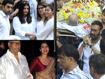 RIP Veeru Devgan: PICS! Aishwarya Rai Bachchan consoles crying Kajol at father-in-law\'s last rites