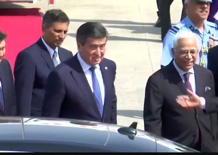 President of Kyrgyzstan, Sooronbay Jeenbekov arrives in Delhi. He will attend PM Narendra Modi's oath ceremony at Rashtrapati Bhawan later today.   / ANI IMAGE