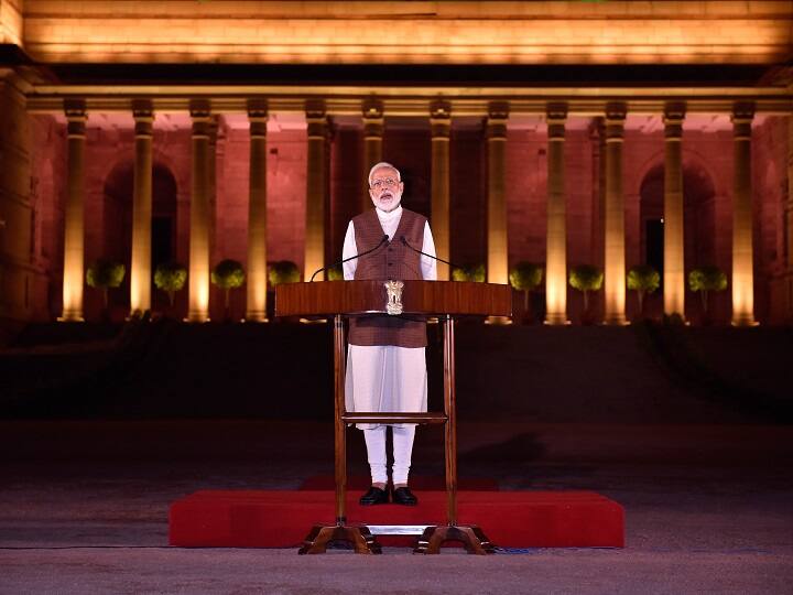 NEW DELHI: Capping a landslide election victory, Prime Minister Narendra Modi will take oath along with a new council of ministers on Thursday for a second term. The ceremony will be attended by over 3,500 guests including the heads of SAARC countries. (Photo by Sanjeev Verma/Hindustan Times via Getty Images/ FILE)