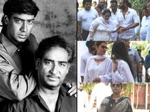 Veeru Devgan prayer meet: Ajay Devgn arrives with wife Kajol, mom Veena, daughter Nysa & other family members