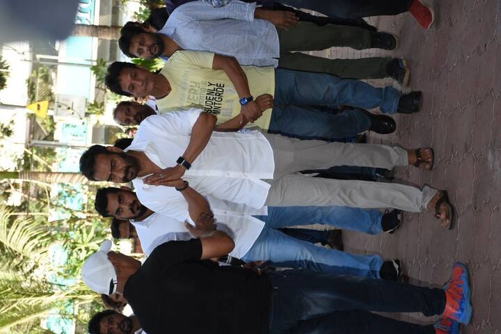 Ajay Devgn greeting friends-family who arrived to offer prayers at his late father Veeru Devgan's Chautha.