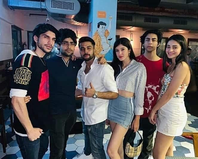 Big brother Aryan Khan made an appearance on Wednesday night when he partied with other star kids Shanaya Kapoor(Sanjay Kapoor's daughter) and 'SOTY 2' actress Ananay Panday (Chunky Panday's daughter) in the city [You may view more pics on the site]