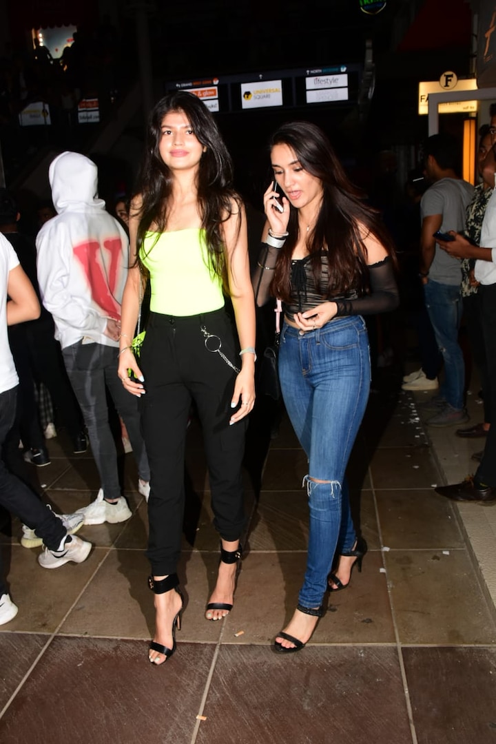 Filmmaker David Dhawan's daughter Anjini Dhawan(left) with her friend at the party