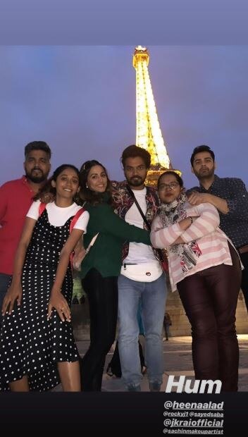 PICS & VIDEOS: Hina Khan spends a romantic evening in Paris with boyfriend Rocky Jaiswal!