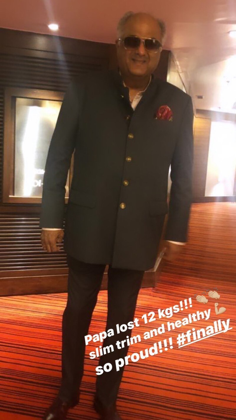 Boney Kapoor loses 12 Kgs, proud daughter Janhvi Kapoor shares PIC of her FIT Papa!