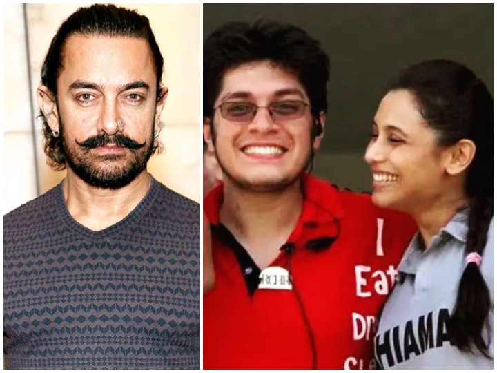 Aamir Khan shares an adorable picture of Junaid Khan & Rani Mukerji on Junsie's birthday!  Aamir Khan wishes son Junaid Khan on his birthday; Shares his throwback pic with Rani Mukerji!