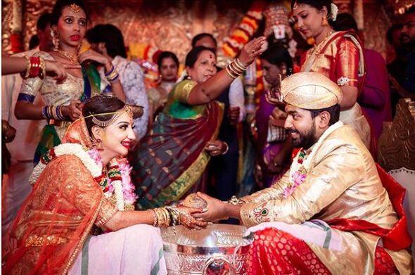 Lovey and Koushik can be seen beaming with joy in their wedding photos. 