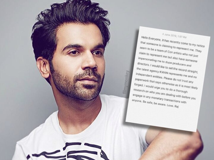 Rajkummar Rao warns film industry against impersonators Rajkummar Rao warns film industry against impersonators