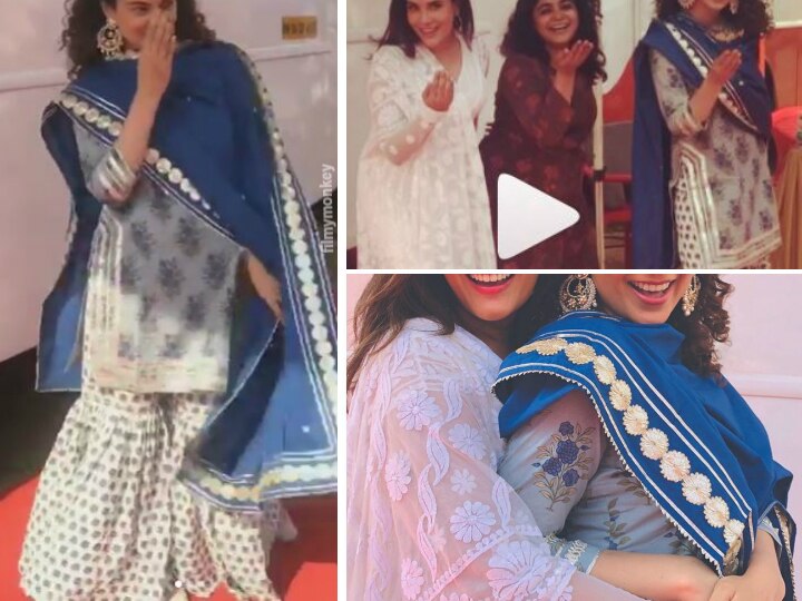 Kangana Ranaut, Richa Chaddha celebrate Eid on sets of 'Panga' Eid-ul-Fitr 2019: Kangana Ranaut in a sharara & Richa Chaddha in a suit celebrate Eid on sets of 'Panga'