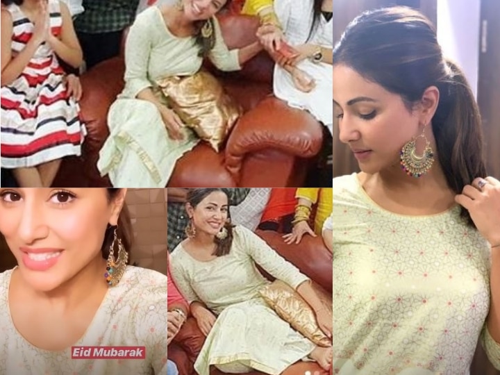 Eid Mubarak: TV actress Hina Khan looks gorgeous in a pista green suit as she celebrates Eid with her friends and family! PICS & VIDEOS: TV actress Hina Khan looks gorgeous in a pista green suit as she celebrates Eid with her friends and family!