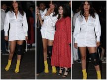 PHOTOS: Priyanka Chopra STUNS in silver minidress at the WRAP-UP BASH of \'The Sky Is Pink\' but her knee injury has left fans WORRIED!