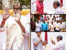 Amitabh Bachchan pays off loan of 2,100 farmers from Bihar, Donates amount at hands of Abhishek & Shweta at Jalsa.. View PICS!