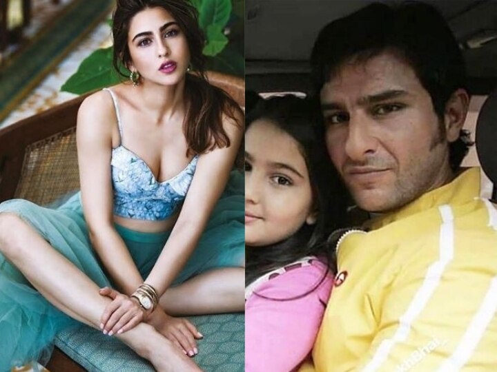 Sara Ali Khan with father Saif Ali Khan in throwback pic THROWBACK THURSDAY! Sara Ali Khan poses as daddy's lil girl with father Saif Ali Khan!