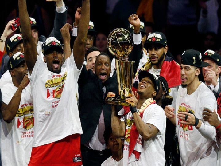 NBA Finals: Toronto Raptors presented with NBA championship trophy