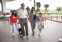 Photos: Sushmita Sen with father & daughters off to Goa for brother Rajeev Sen and TV actress Charu Asopa’s DESTINATION WEDDING!