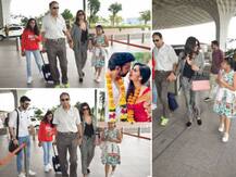 Photos: Sushmita Sen with father & daughters off to Goa for brother Rajeev Sen and TV actress Charu Asopa’s DESTINATION WEDDING!