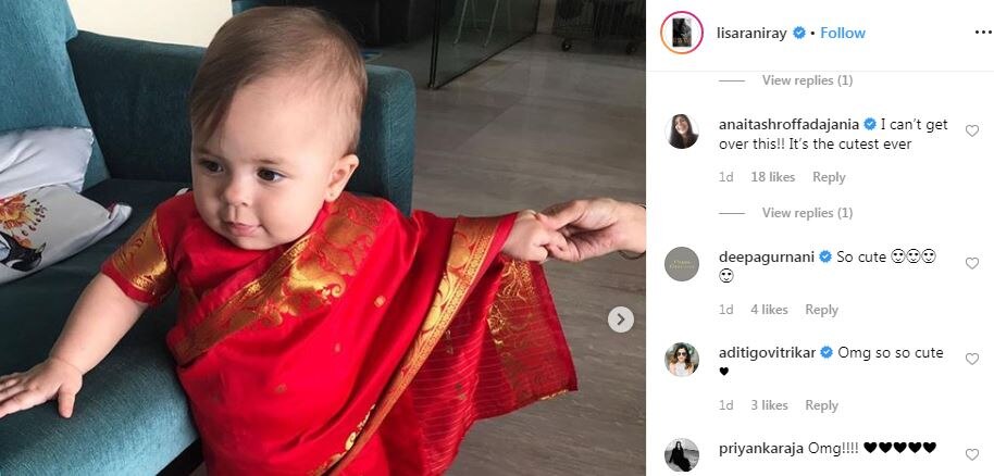 Lisa Ray shares ADORABLE PICS of twin daughters Soleil & Sufi dressed in sarees