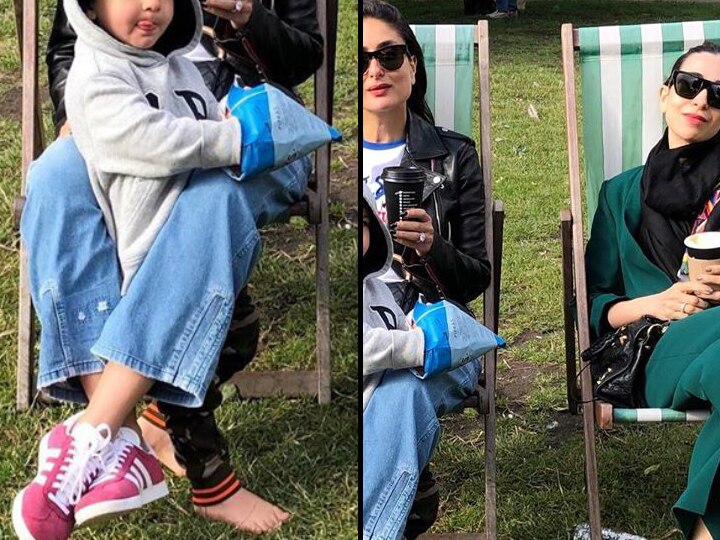 Taimur Ali Khan locked in-between mom Kareena Kapoor Khan's legs is winning the fans, Duo poses in London with Karisma Kapoor! Taimur Ali Khan locked in-between mom Kareena Kapoor's legs is winning the fans, Duo poses in London with Karisma Kapoor!