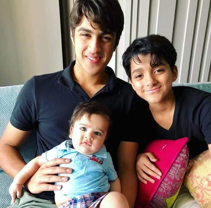 Here's a picture of Aryaman with his Dharam[on right] from a while ago.