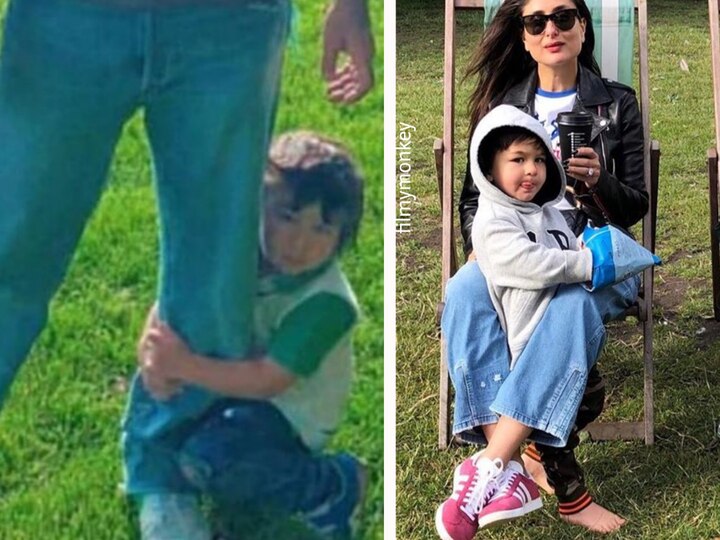 Taimur Ali Khan wrapped around dad Saif's legs in London pic is the cutest thing on Internet, reminds of Kareena Kapoor holding son in-between her legs! Taimur wrapped around dad Saif's legs sitting at his feet in London is the cutest thing on Internet, reminds of mom holding son in-between her legs!