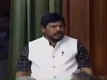 Watch: Athawale\'s jibe at Congress and Rahul Gandhi leaves MPs in splits