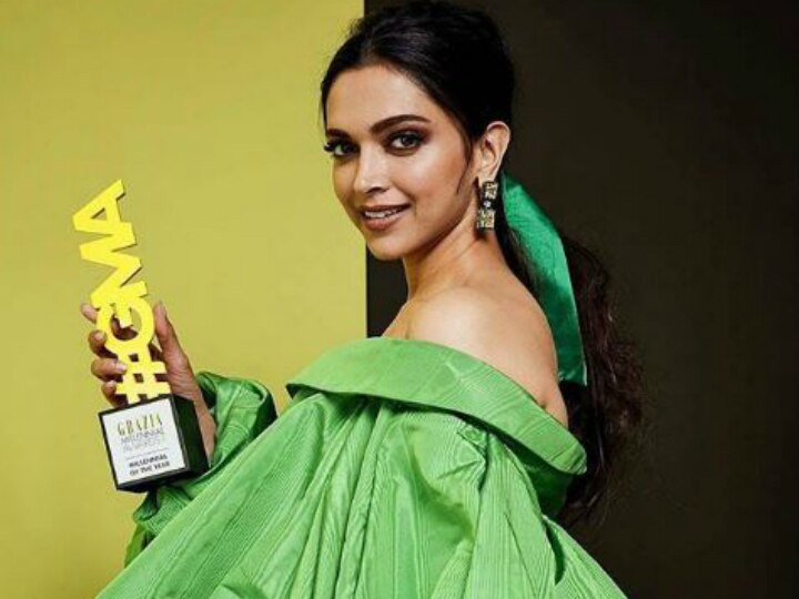 Grazia Millennial Awards 2019: Deepika Padukone stuns in green off-shoulder pantsuit; Wins 'Millennial of the Year' PICS: Deepika Padukone stuns in green off-shoulder pantsuit; Wins 'Millennial of the Year' award at 'Grazia Millennial Awards'