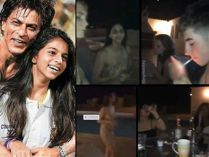 New videos of SRK's daughter Suhana Khan in a bikini from a night pool party at Cyprus with friends go viral! 19 yr old dances away! Bikini clad Suhana Khan enjoys a night pool party at Cyprus with friends go viral! 19 yr old spotted dancing!