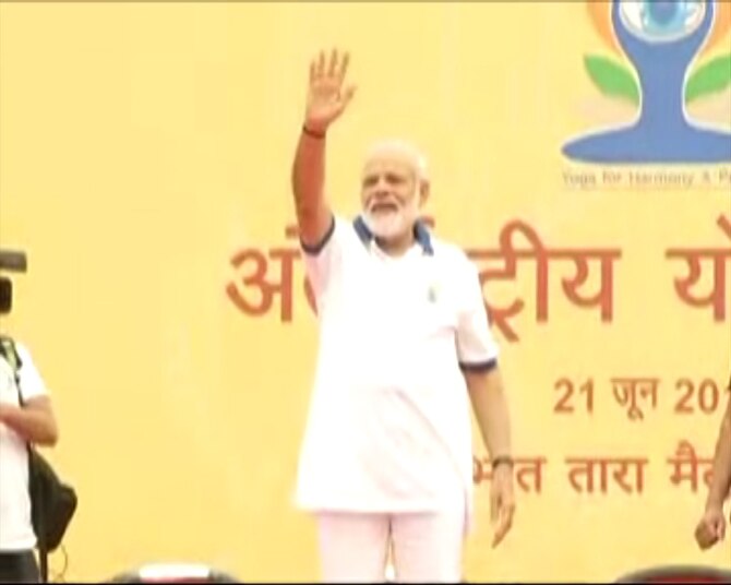 PICTURES: On International Day Of Yoga, PM Modi Performs Yoga At Prabhat  Tara Ground In Ranchi