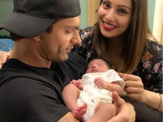 PICS: Karan Singh Grover, wife Bipasha Basu pose with Vivan Bhathena's NEWBORN baby girl!