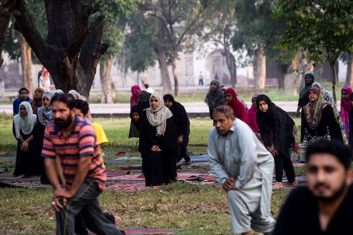 “Peace and harmony are related to Yoga. People across the world must practice it, ” Modi urged . (PIC/AFP)