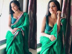 PICS: Monalisa oozes oomph in a green saree as she shares Wednesday Wisdom!