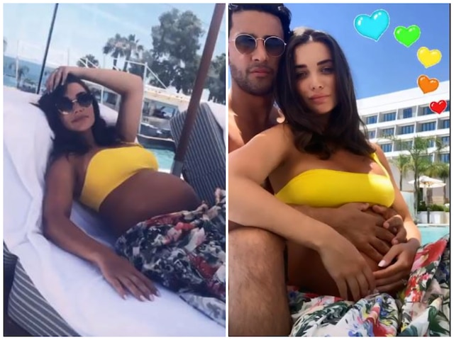 BABYMOON PICS! Pregnant Amy Jackson flaunts baby bump as she holidays with fiance in Cyprus! Pregnant Amy Jackson flaunts baby bump as she holidays with fiance George Panayiotou in Cyprus! See babymoon pictures!