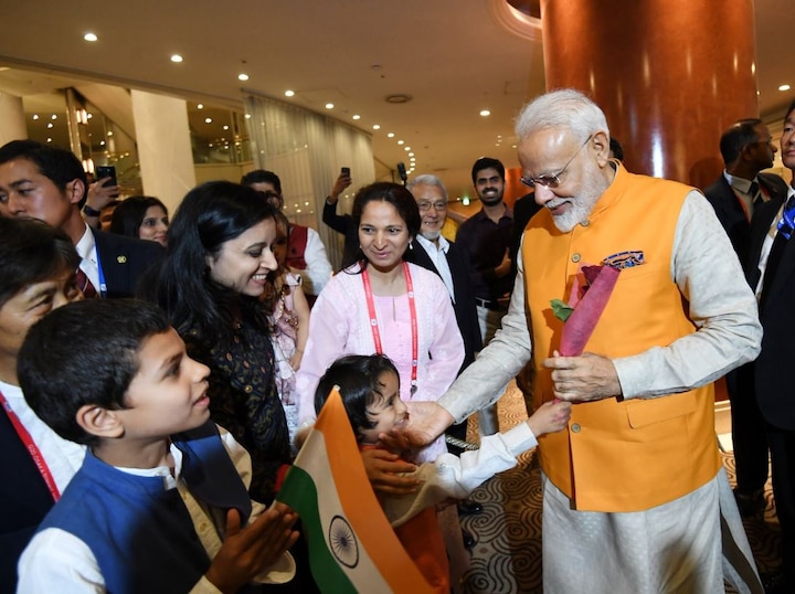 Prime Minister Narendra Modi was accorded warm welcome by members of the Indian community in Japan on Thursday after he arrived here for the G20 Summit. (Twitter)